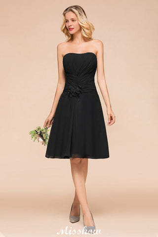 Sleeveless Black Tie Affair Special Occasion Dress Mini Bridesmaid Dress
