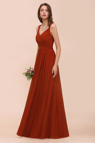 Strap Slim Floor Length Evening Dress for Bride Bridesmaid Dress