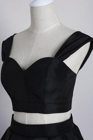 Elegantes vestidos cortos de dos piezas azul marino oscuro con hombros descubiertos para fiestas de bienvenida 