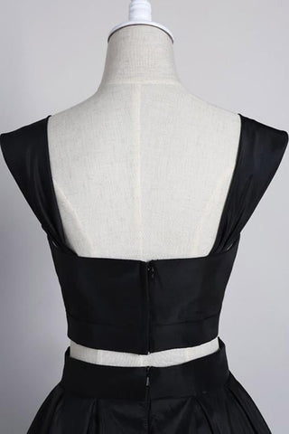 Elegantes vestidos cortos de dos piezas azul marino oscuro con hombros descubiertos para fiestas de bienvenida 