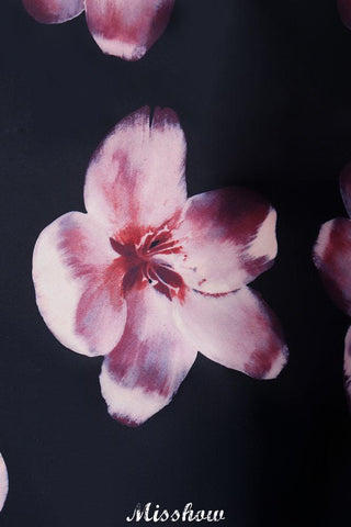 Sweetheart A Line Long Print Flower Evening Dresses