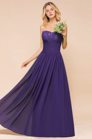 Sweetheart Chiffon Garden Bridesmaid Dress Strapless Party Dress