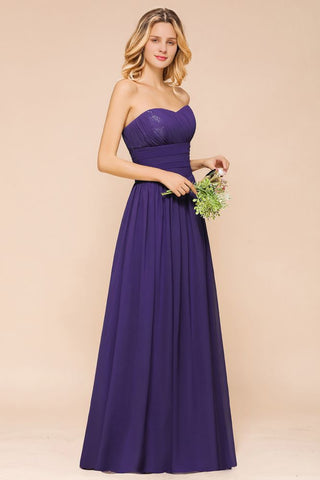 Sweetheart Chiffon Garden Bridesmaid Dress Strapless Party Dress