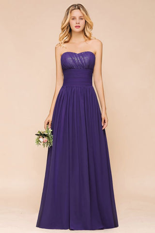 Sweetheart Chiffon Garden Bridesmaid Dress Strapless Party Dress