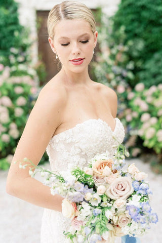 Sweetheart Mermaid Sleeveless Tulle Appliques Wedding Dress With Lace