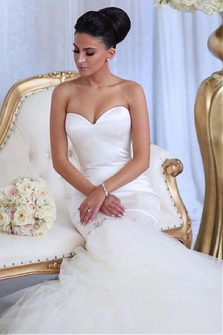 Sweetheart Neckline Memaid Wedding Dresses With Beading WD214