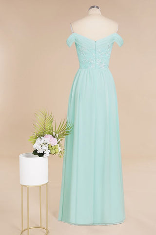 Sweetheart Ruffles Simple Prom Dresses Off the Shoulder aline Bridesmaid Dress