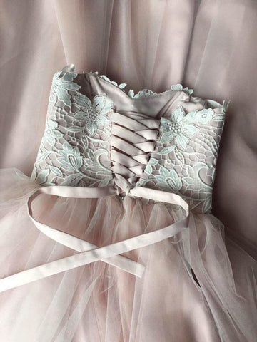 Robe de mariée bohème bustier en tulle, coupe trapèze, modèle WD427