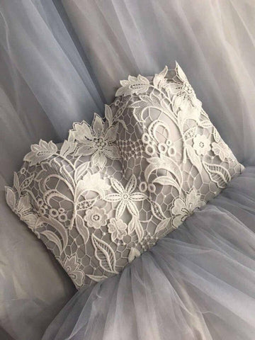 Robe de mariée bohème bustier en tulle, coupe trapèze, modèle WD427