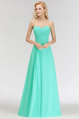 Sweetheart Strapless Floor Length Ruffles Top Bridesmaid Dress