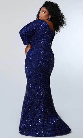 Robe de soirée asymétrique à sequins