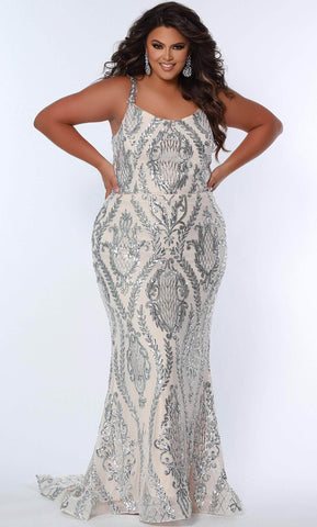 Sequined Scoop Formal Gown