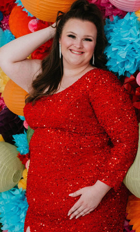 Vestido de fiesta asimétrico con lentejuelas