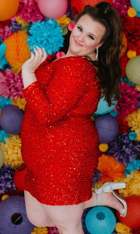 Vestido de fiesta asimétrico con lentejuelas