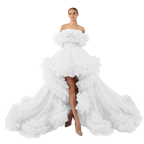Puffy Ruffles Maternity Tulle Robe