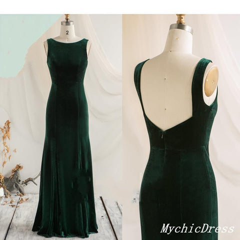 Baoleely Winter Emerald Green Velvet Bridesmaid Dresses Canada V Neck Sleeveless