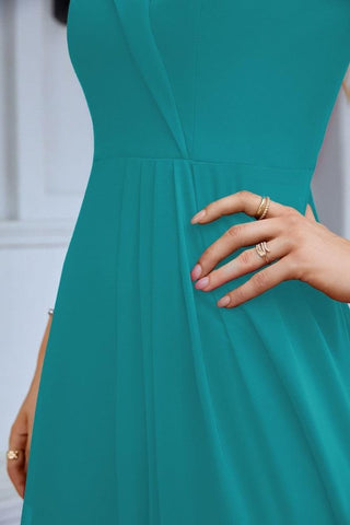 Vestido de noche de dama de honor con tirantes finos y hombros descubiertos para mujer 28093 