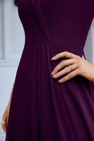 Vestido de noche de dama de honor con tirantes finos y hombros descubiertos para mujer 28093 