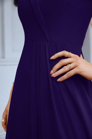 Vestido de noche de dama de honor con tirantes finos y hombros descubiertos para mujer 28093 