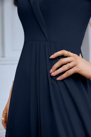 Vestido de noche de dama de honor con tirantes finos y hombros descubiertos para mujer 28093 